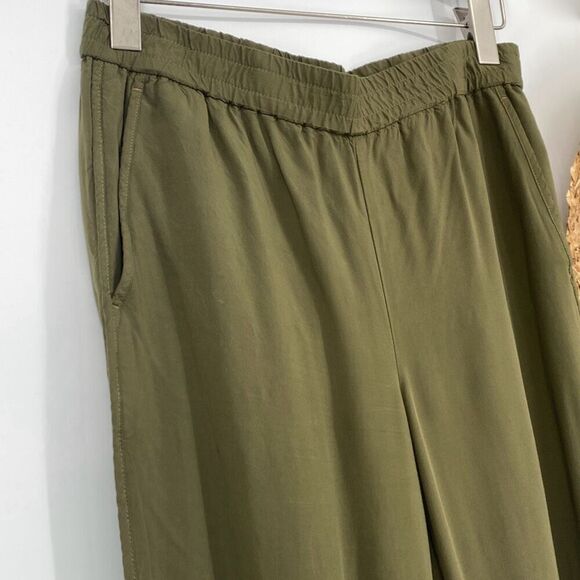 Madewell Dolphin Hem Track Trousers Pull-On Athleisure Pockets Green Small - Picture 4 of 14
